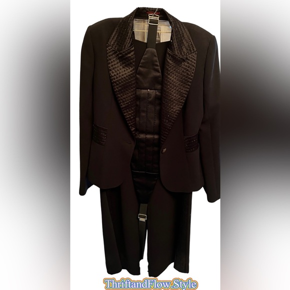 TUXEDO JS COLLECTION FROM DILLARD’S / SIZE 4 US / V SHEER TRANSPARENCY BACK - Picture 5 of 10